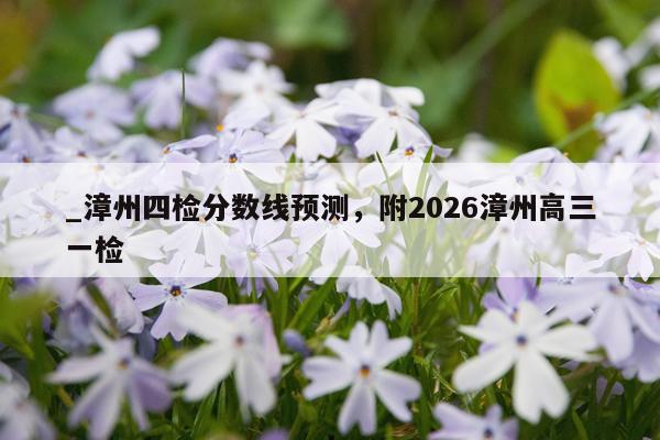 _漳州四检分数线预测，附2026漳州高三一检