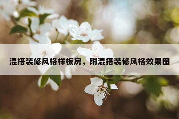 混搭装修风格样板房，附混搭装修风格效果图
