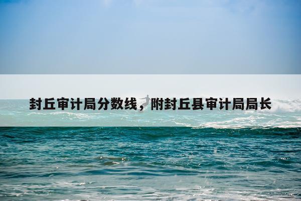封丘审计局分数线，附封丘县审计局局长