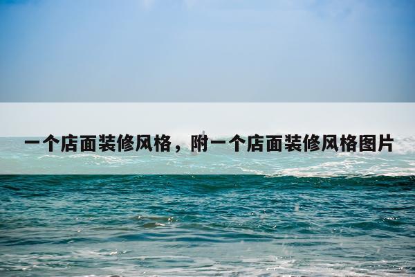 一个店面装修风格，附一个店面装修风格图片